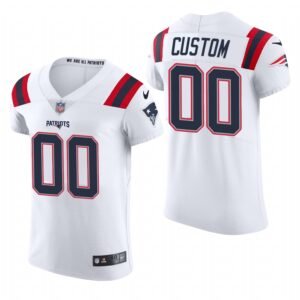 New England Patriots Custom Nike Men’s White Team Color Men’s Stitched NFL 2020 Vapor Untouchable Elite Jersey