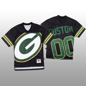 NFL Green Bay Packers Custom Black Men’s Mitchell & Nell Big Face Fashion Limited NFL Jersey