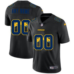 Los Angeles Chargers Custom Men’s Nike Team Logo Dual Overlap Limited NFL Jersey Black