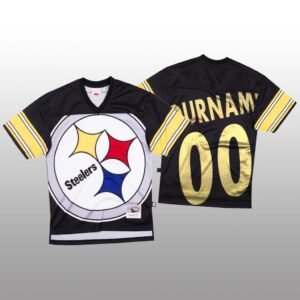 NFL Pittsburgh Steelers Custom Black Men’s Mitchell & Nell Big Face Fashion Limited NFL Jersey