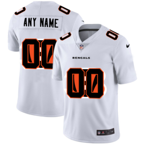 Cincinnati Bengals Custom White Men’s Nike Team Logo Dual Overlap Limited NFL Jersey