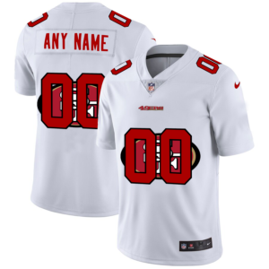 San Francisco 49ers Custom White Men’s Nike Team Logo Dual Overlap Limited NFL Jersey