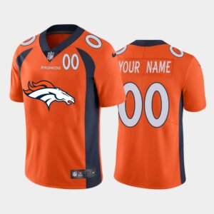 Denver Broncos Orange Custom Men’s Nike Big Team Logo Player Vapor Limited NFL Jersey