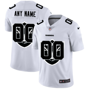 Las Vegas Raiders Custom White Men’s Nike Team Logo Dual Overlap Limited NFL Jersey
