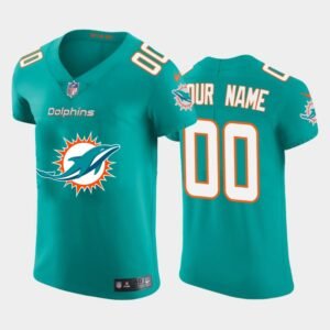 Miami Dolphins Custom Aqua Green Men’s Nike Big Team Logo Elite NFL Jersey