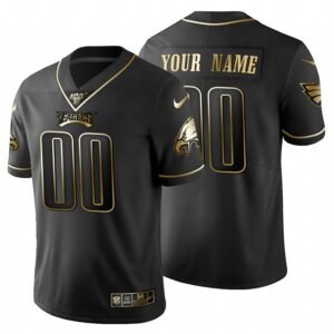 Philadelphia Eagles Custom Men’s Nike Black Golden Limited NFL 100 Jersey
