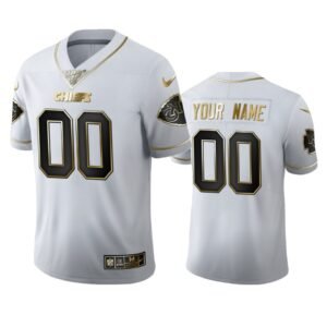 Kansas City Chiefs Custom Men’s Nike White Golden Edition Vapor Limited NFL 100 Jersey