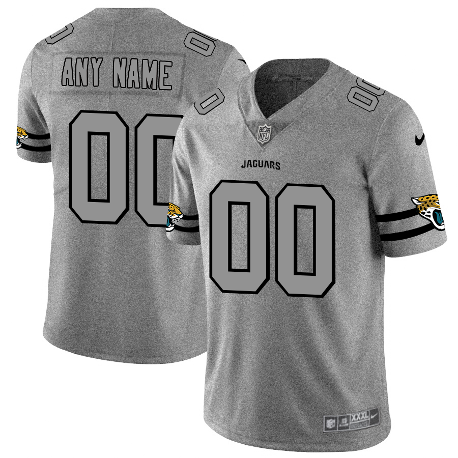 Jacksonville Jaguars Custom Men’s Nike Gray Gridiron II Vapor Untouchable Limited NFL Jersey