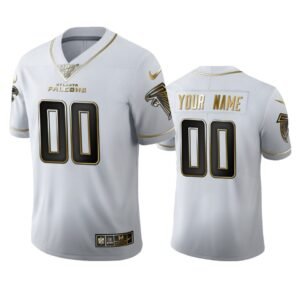 Atlanta Falcons Custom Men’s Nike White Golden Edition Vapor Limited NFL 100 Jersey