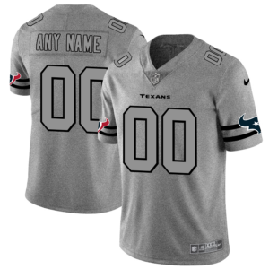 Houston Texans Custom Men’s Nike Gray Gridiron II Vapor Untouchable Limited NFL Jersey