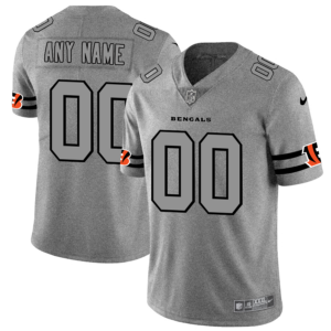 Cincinnati Bengals Custom Men’s Nike Gray Gridiron II Vapor Untouchable Limited NFL Jersey