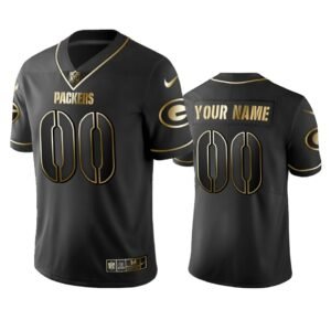 Packers Custom Men’s Stitched NFL Vapor Untouchable Limited Black Golden Jersey