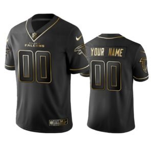 Falcons Custom Men’s Stitched NFL Vapor Untouchable Limited Black Golden Jersey