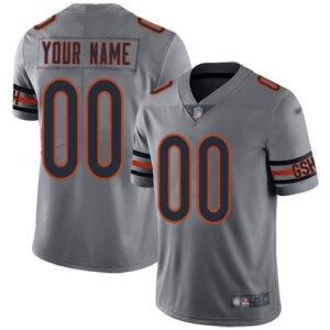 Nike Chicago Bears Customized Silver Men’s Stitched NFL Limited Inverted Legend Jersey