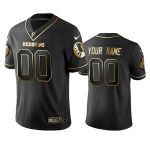 Redskins Custom Men’s Stitched NFL Vapor Untouchable Limited Black Golden Jersey
