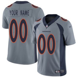 Nike Denver Broncos Customized Gray Men’s Stitched NFL Limited Inverted Legend Jersey