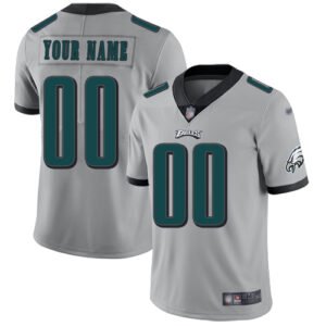 Nike Philadelphia Eagles Customized Silver Men’s Stitched NFL Limited Inverted Legend Jersey