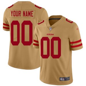 Nike San Francisco 49ers Customized Gold Men’s Stitched NFL Limited Inverted Legend Jersey