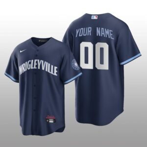 City Connect Chicago Cubs Custom Replica Navy Jersey