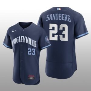 City Connect Chicago Cubs Ryne Sandberg Authentic Navy Jersey