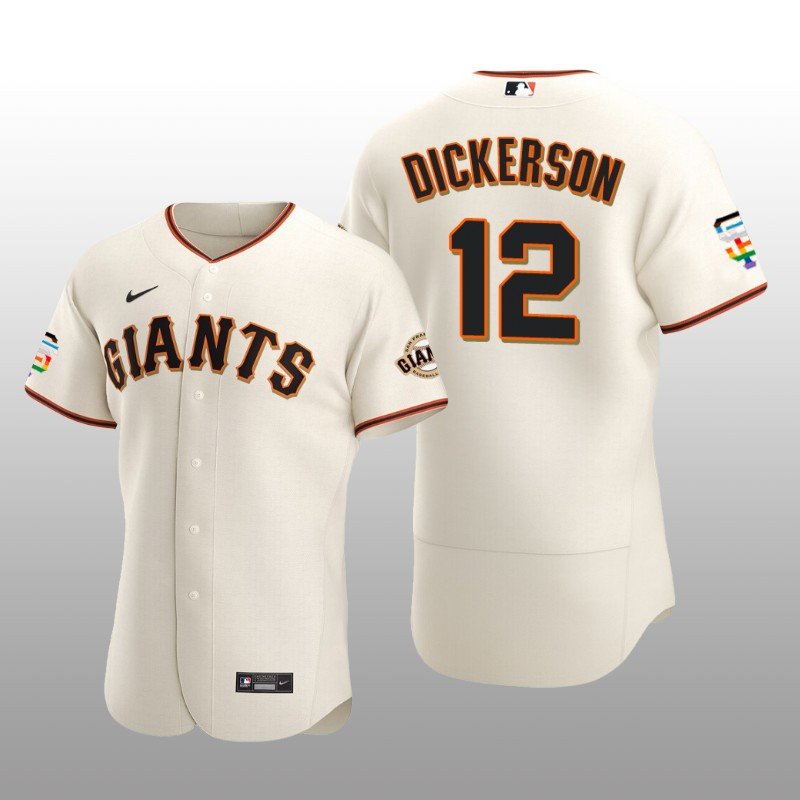 Pride Month San Francisco Giants Alex Dickerson Authentic Home Cream Jersey