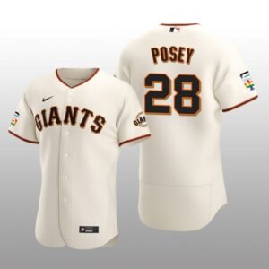 Pride Month San Francisco Giants Buster Posey Authentic Home Cream Jersey