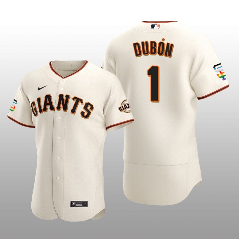 Pride Month San Francisco Giants Mauricio Dubon Authentic Home Cream Jersey