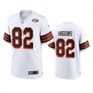 Men’s Cleveland Browns #82 Rashard Higgins Nike 1946 Collection Alternate Game Limited NFL Jersey – White