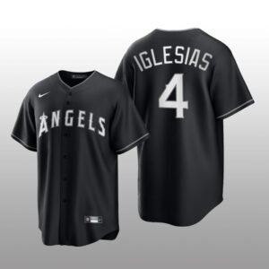 Angels Jose Iglesias All Black Fashion Serise Replica Jersey Black White