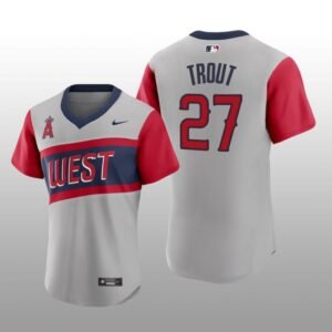 Angels Mike Trout Little League Classic Gray Road Authentic Jersey
