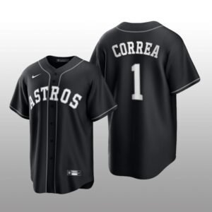 Astros Carlos Correa All Black Fashion Serise Replica Jersey Black White