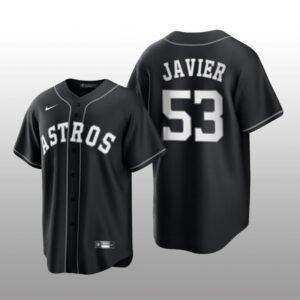 Astros Cristian Javier All Black Fashion Serise Replica Jersey Black White