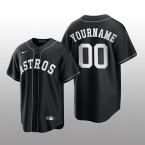 Astros Custom All Black Fashion Serise Replica Jersey Black White