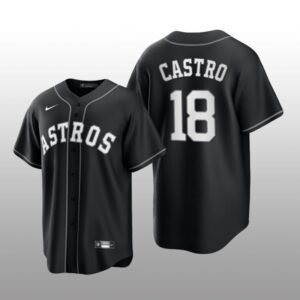 Astros Jason Castro All Black Fashion Serise Replica Jersey Black White