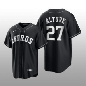 Astros Jose Altuve All Black Fashion Serise Replica Jersey Black White