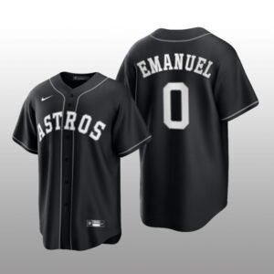 Astros Kent Emanuel All Black Fashion Serise Replica Jersey Black White