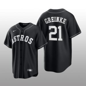 Astros Zack Greinke All Black Fashion Serise Replica Jersey Black White