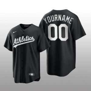 Athletics Custom All Black Fashion Serise Replica Jersey Black White
