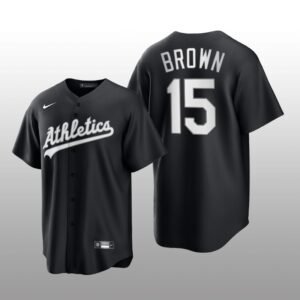 Athletics Seth Brown All Black Fashion Serise Replica Jersey Black White
