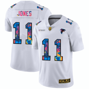 Atlanta Falcons #11 Julio Jones White Nike Multi-Color 2020 NFL Crucial Catch Limited NFL Jersey