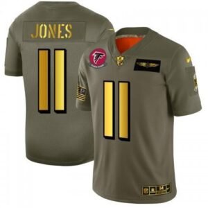 Atlanta Falcons #11 Julio Jones NFL Nike Olive Gold 2019 Salute to Service Limited Jersey