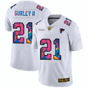 Atlanta Falcons #21 Todd Gurley II White Nike Multi-Color 2020 NFL Crucial Catch Limited NFL Jersey