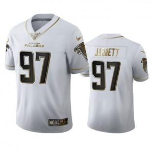 Atlanta Falcons #97 Grady Jarrett Nike White Golden Edition Vapor Limited NFL 100 Jersey