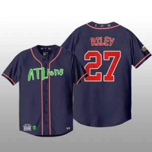 Atlanta Braves 25th Anniversary Austin Riley Navy Baseball Jersey