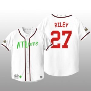 Atlanta Braves 25th Anniversary Austin Riley White Baseball Jersey