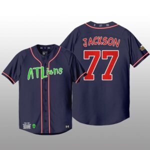 Atlanta Braves 25th Anniversary Luke Jackson Navy Baseball Jersey