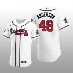 Atlanta Braves Ian Anderson White MLB All-Star Game Patch Official Authentic Custom Jersey
