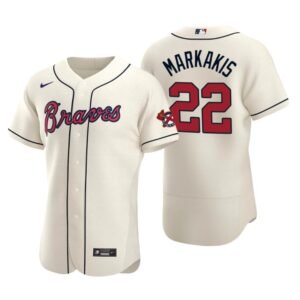 Atlanta Braves Nick Markakis Cream Authentic 2020 Alternate Jersey