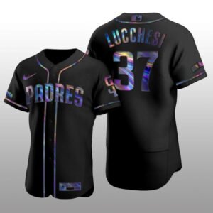 Authentic Joey Lucchesi San Diego Padres Holographic Black Golden Edition Jersey