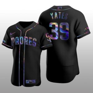 Authentic Kirby Yates San Diego Padres Holographic Black Golden Edition Jersey